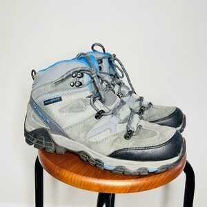 Bearpaw Women's Corsica Waterproof Hiking Boots 10 Gray Suede Trail Ankle Hikers